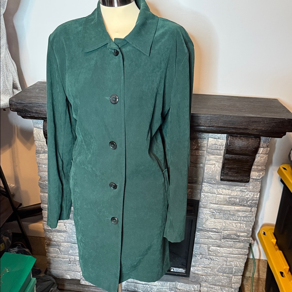 Briggs New York Forest Green Trench Coat
